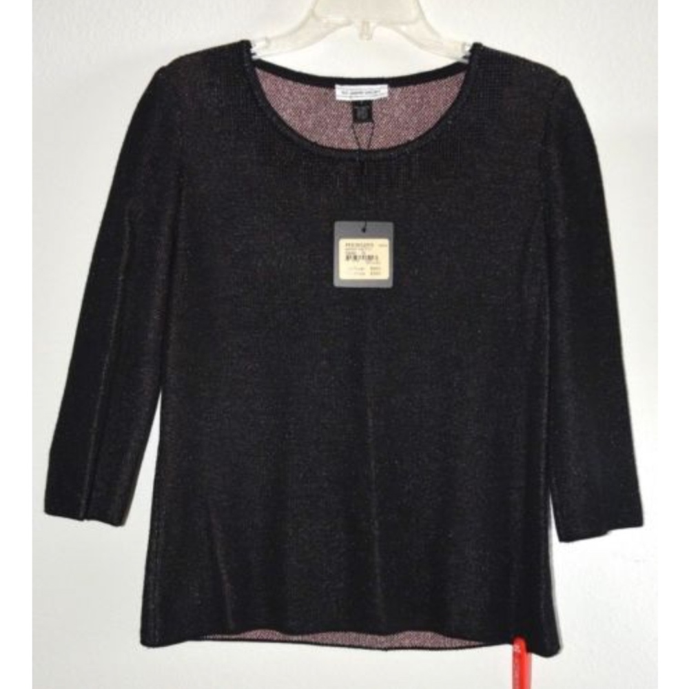 St. John Sport Madison Red Black Wool Blend Top Y